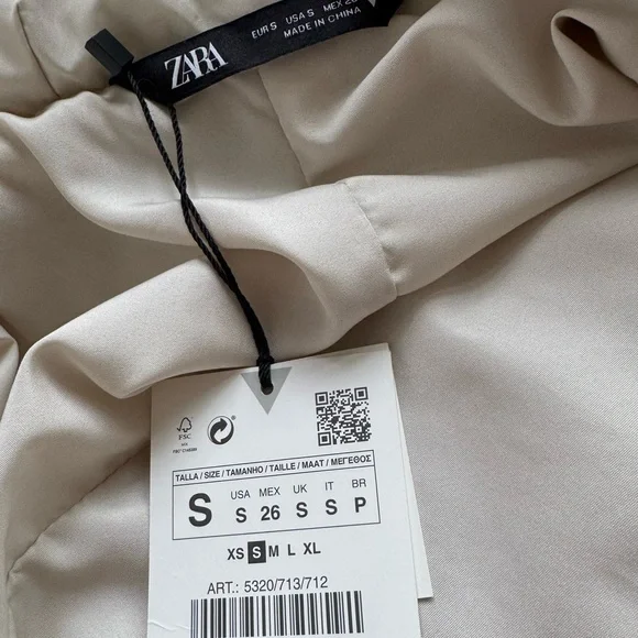 NWT Zara Off-White Quilted Puffer Jacket - Picture 8 of 9